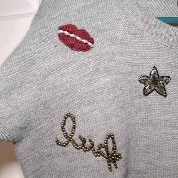 Women’s French Connection Lucky Knits Embellished Sweater Size Small - Picture 7 of 10